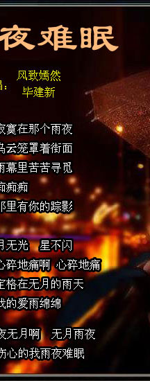 雨夜难眠(毕建新vs风致嫣然)对唱首版