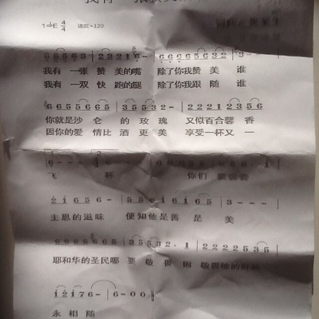我有一张赞美的嘴