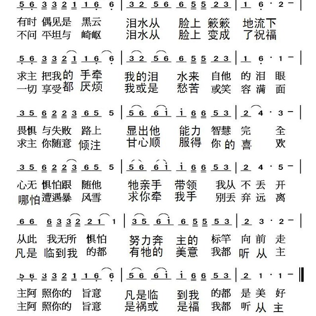 主的旨意 - 用歌倾诉(麦子原唱)歌谱 - 麦子的赞美的
