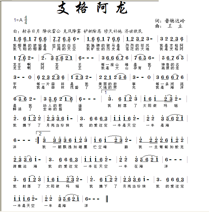阿龙简谱_海贼王阿龙