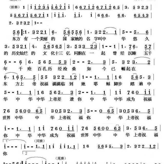 上帝祝福你! - 诗歌歌谱 - 阿杰音乐工作室
